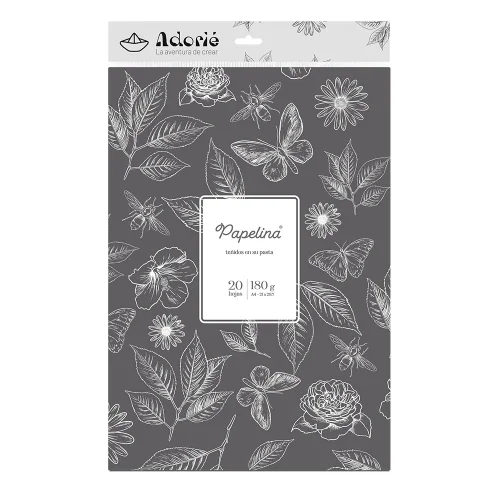 Adorie A4 180 Grs Papelina Gris Piedra X 20 Hojas