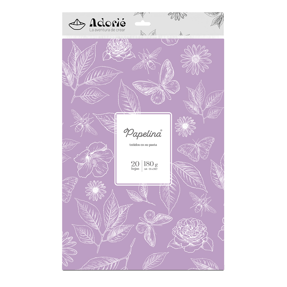 Adorie A4 180 Grs Papelina Lila Pastel X 20 Hojas
