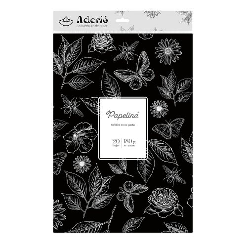 Adorie A4 180 Grs Papelina Negro Noche X 20 Hojas