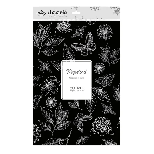 Adorie A4 180 Grs Papelina Negro Noche X 20 Hojas