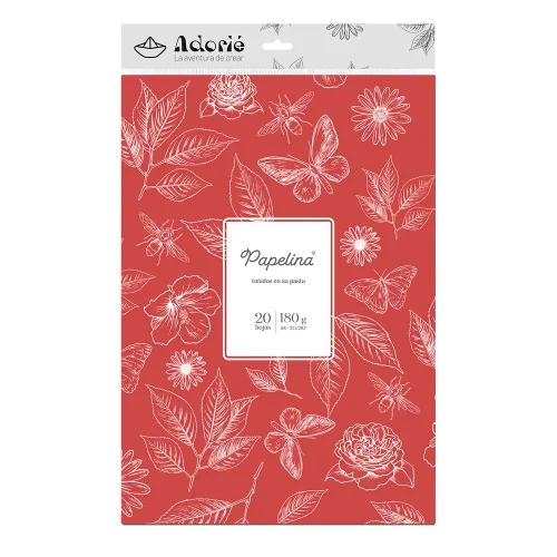 Adorie A4 180 Grs Papelina Rojo Tomate X 20 Hojas