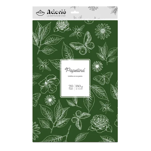 Adorie A4 180 Grs Papelina Verde Ingles X 20 Hojas