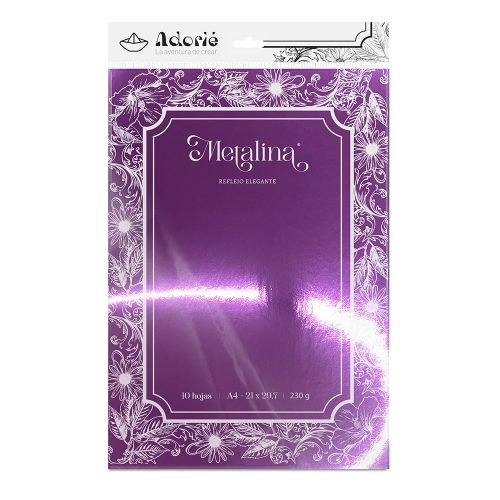 Adorie A4 230 Grs Metalina Morado Brillante X 10 Hojas