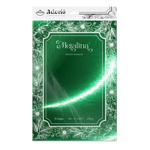 Adorie A4 230 Grs Metalina Verde Pistacho X 10 Hojas