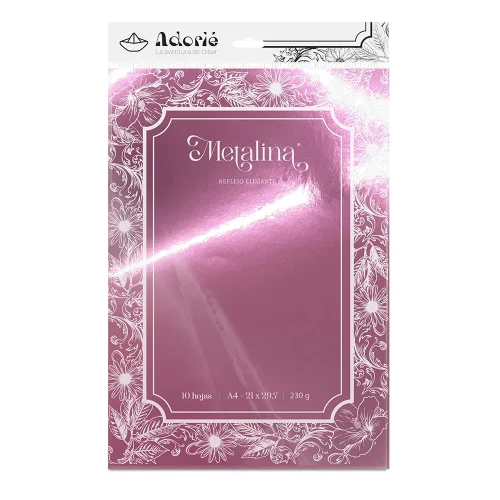 Adorie A4 230 Grs Metalina Rosa Gold X 10hojas