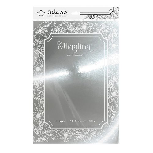 Adorie A4 230 Grs Metalina Platino X 10 Hojas