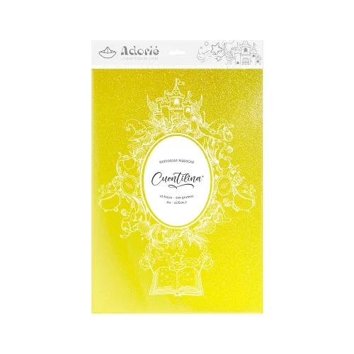 Adorie A4 230 Grs Cuentilina Amarillo Del Tesoro X10 Hojas