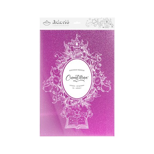 Adorie A4 230 Grs Cuentilina Violeta Orbe De Cristal X10 Hojas