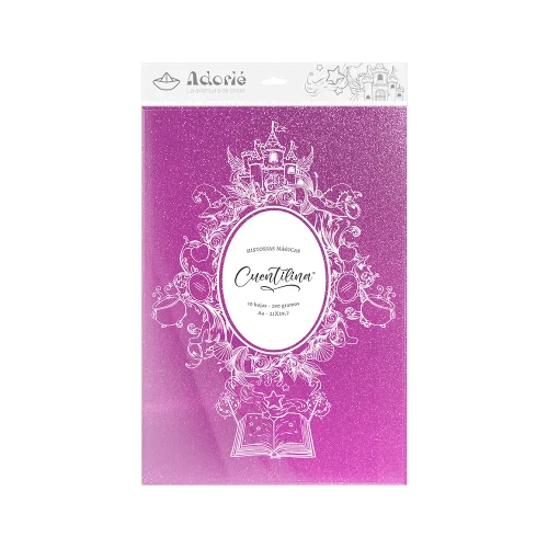 Adorie A4 230 Grs Cuentilina Violeta Orbe De Cristal X10 Hojas