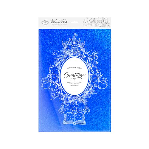 Adorie A4 230 Grs Cuentilina Azul Castillo Luminoso X10 Hojas