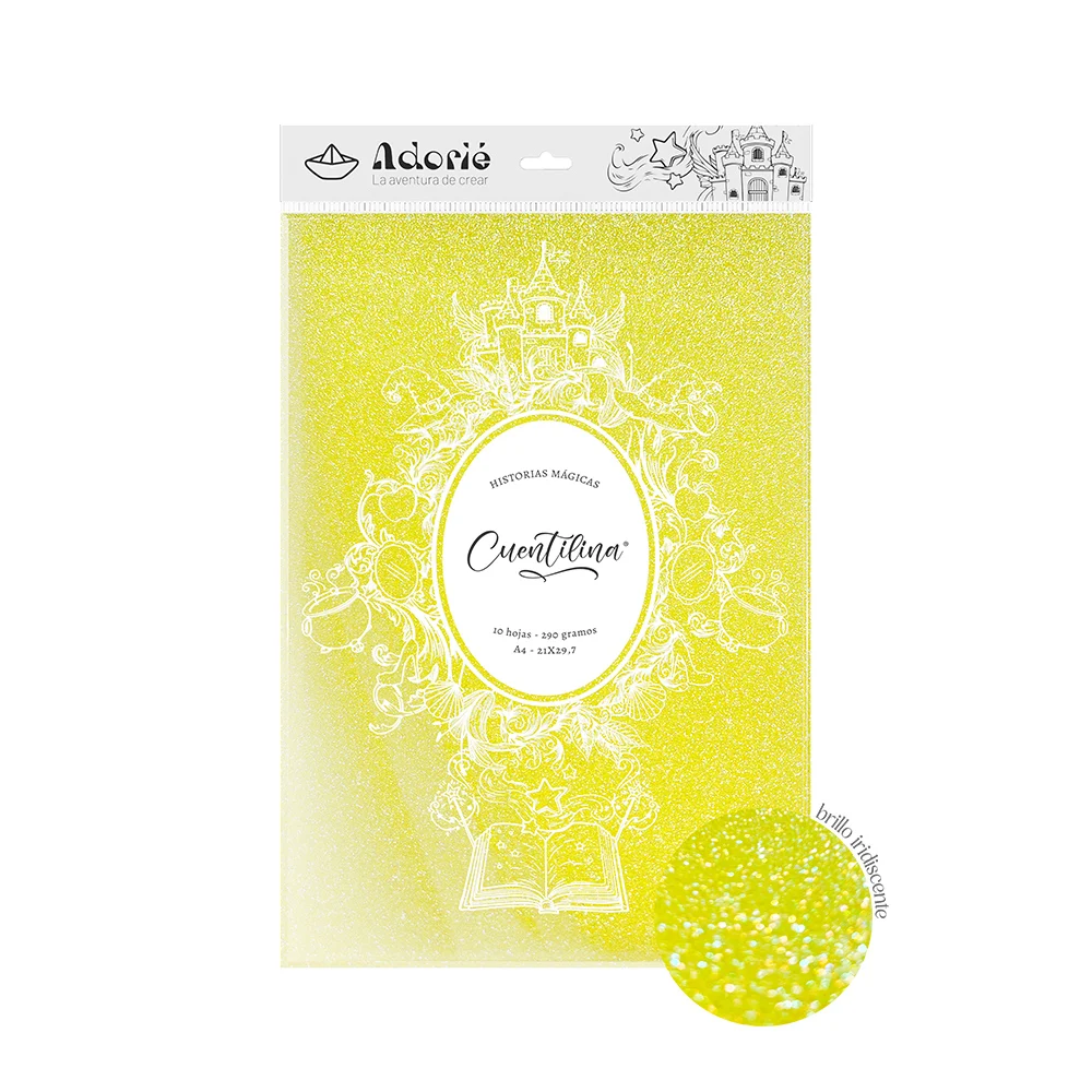 Adorie A4 230 Grs Cuentilina Amarillo Carruaje Brillante X10 Hojas