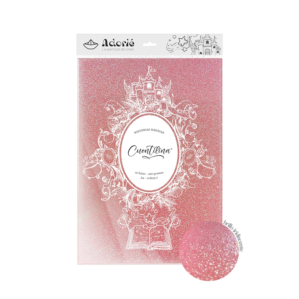 05.34.122_1000-1 Adorie A4 230 Grs Cuentilina Rosa Tiara X10 Hojas - Imagen 1