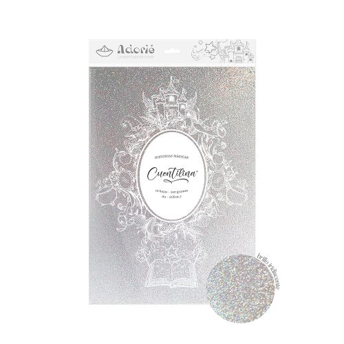 Adorie A4 230 Grs Cuentilina Blanco Cristal De Hielo X10 Hojas