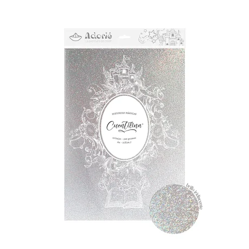 Adorie A4 230 Grs Cuentilina Blanco Cristal De Hielo X10 Hojas