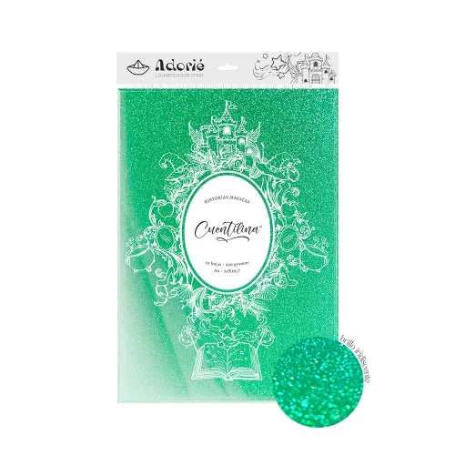 Adorie A4 230 Grs Cuentilina Verde Alga Del Mar X10 Hojas