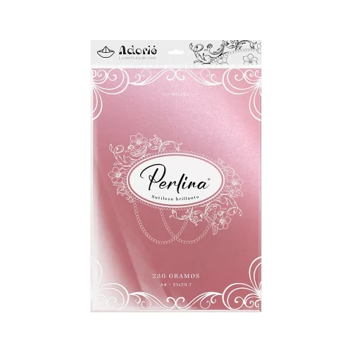 Adorie A4 230 Grs Perlina Rosado X20 Hojas
