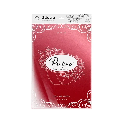Adorie A4 230 Grs Perlina Rojo X20 Hojas