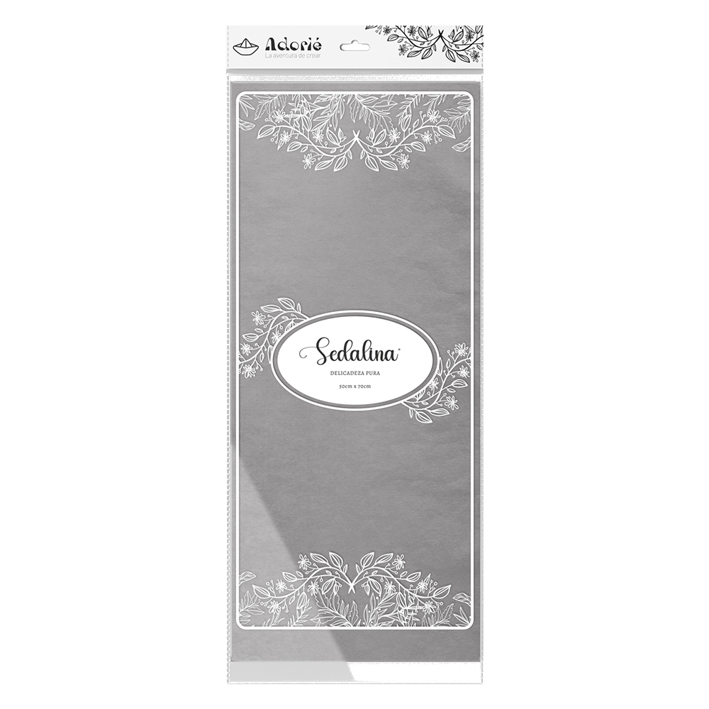 Adorie 50x70 Sedalina Gris Aluminio X 25 Hojas