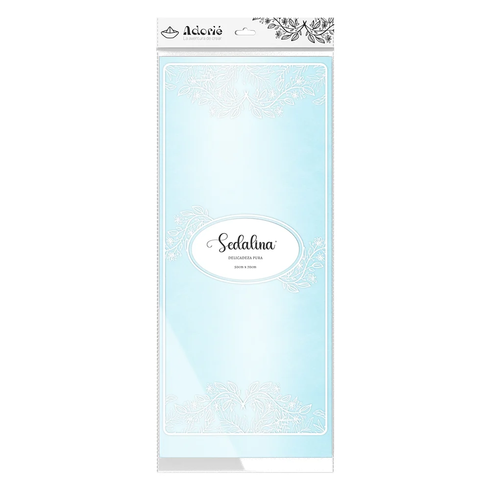 Adorie 50x70 Sedalina Celeste Perlado X 25 Hojas