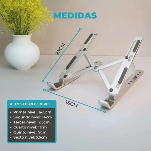Soporte De Aluminio Global Para Notebook Hasta 18 Pulgadas - Imagen 3