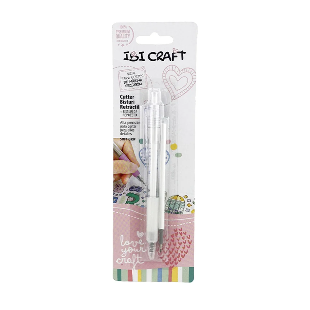 Cutter Bisturi Ergo Retractil Ibi Craft + 1 Rep Blanco