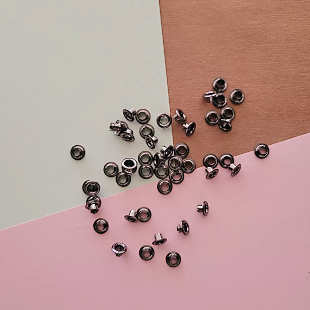 Ojaliillos Aluminio (eyelet) 50 Pcs Negro Metaliza