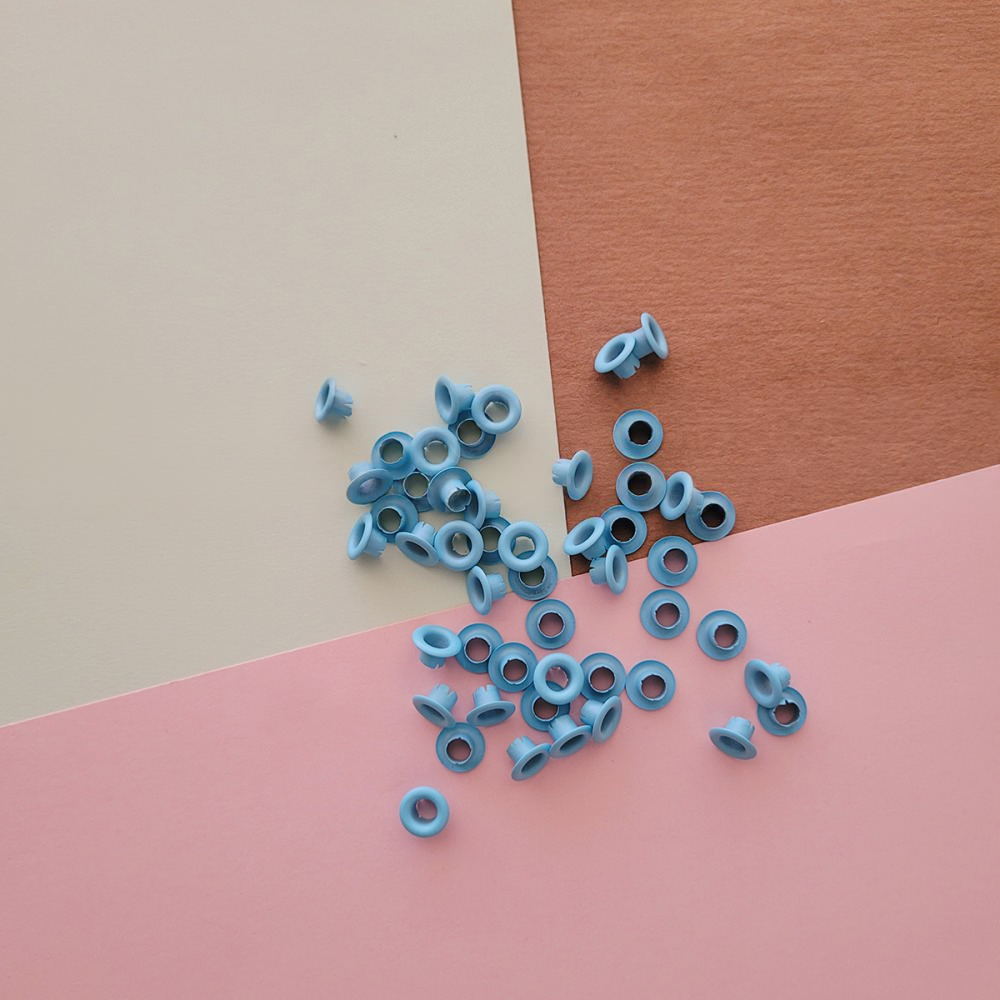 Ojaliillos Aluminio (eyelet) 50 Pcs Celeste Pastel