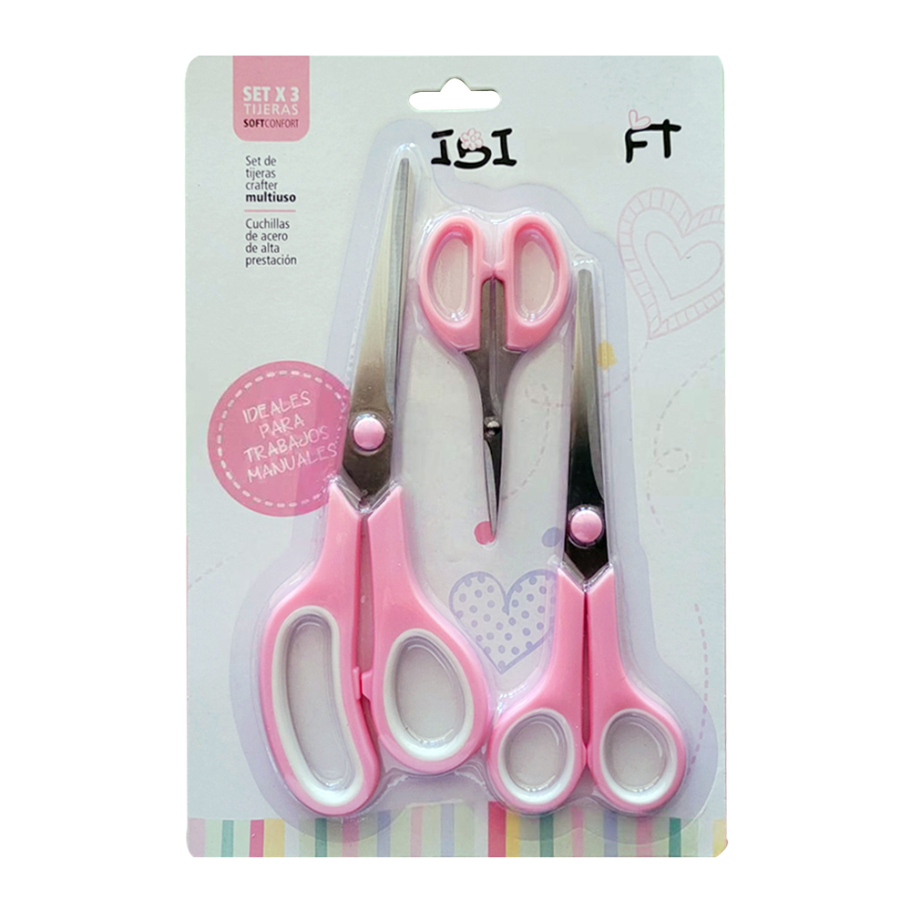 Set De Tijeras Ibicraf Medidas 21.5 / 16.5 / 10 Cm
