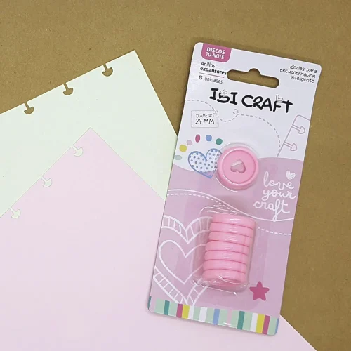 Discos De Expansion Ibi Craft 24mm Corazon X 8pcs Rosa