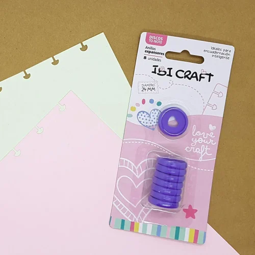 Discos De Expansion Ibi Craft 24mm Corazon X 8pcs Lavanda