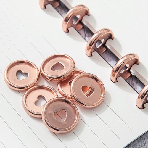 Discos De Expansion 24mm Corazon X 8pcs Rosa Gold - Imagen 2