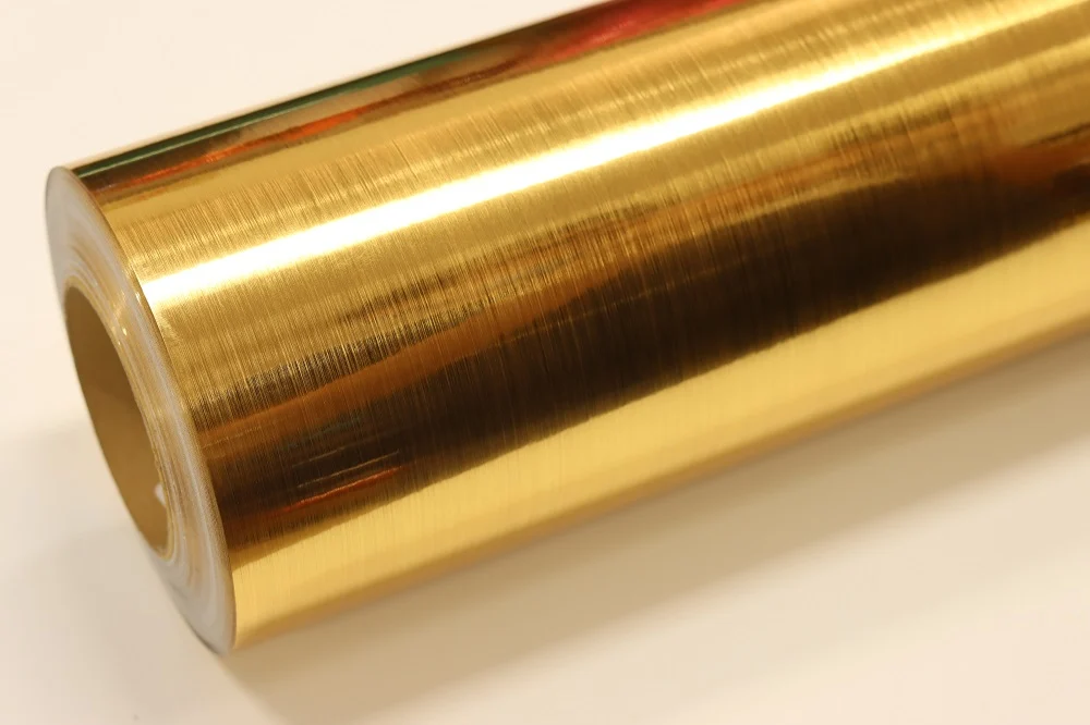 7803pb Vinilo Mccal X 61 Cm Cromo Cepillado Oro X Metro
