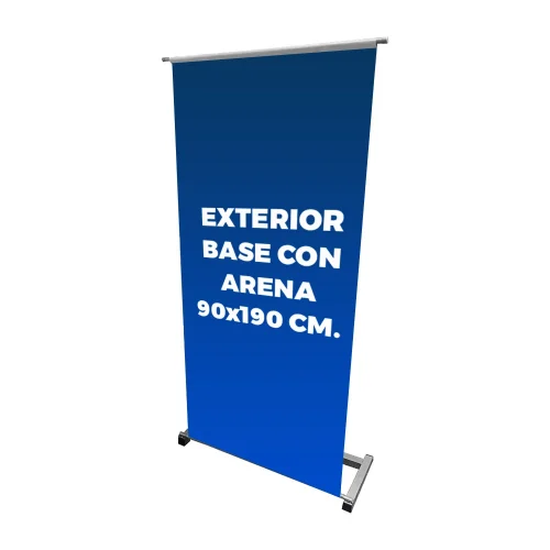 Porta Banner Premium Exterior Base Rellena De Arena 90 X 190 Cm