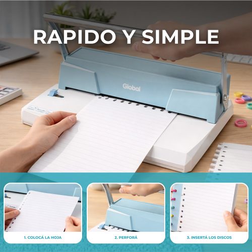 Encuadernadora Discos De Expansion A4 Verde Agua - Imagen 3