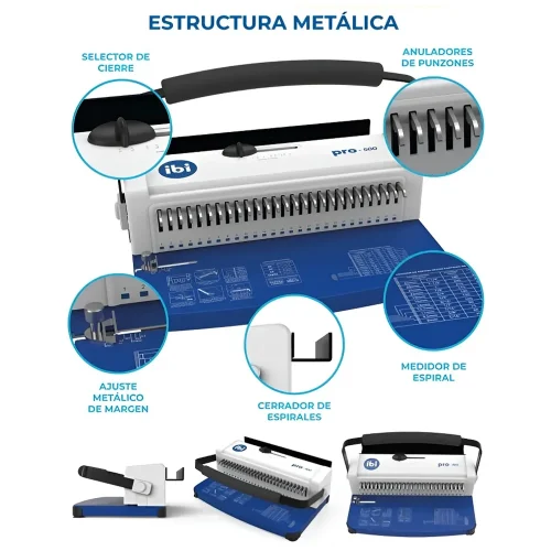 Anilladora Ibi Craft 2:1 Oficio Agujero Rectangular - Imagen 2