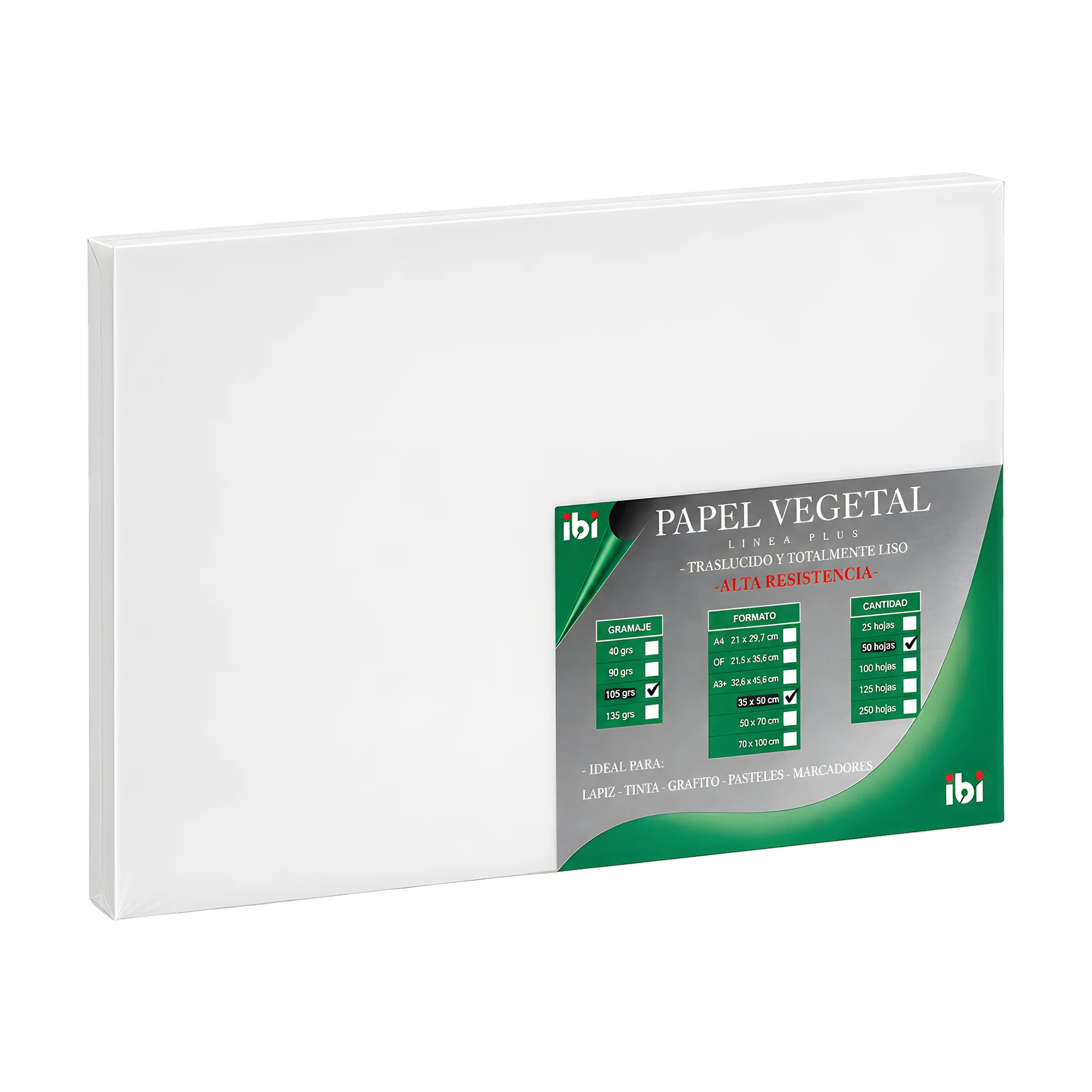 Papel Vegetal Ibi 35x50 95 Grs X 50 Hojas