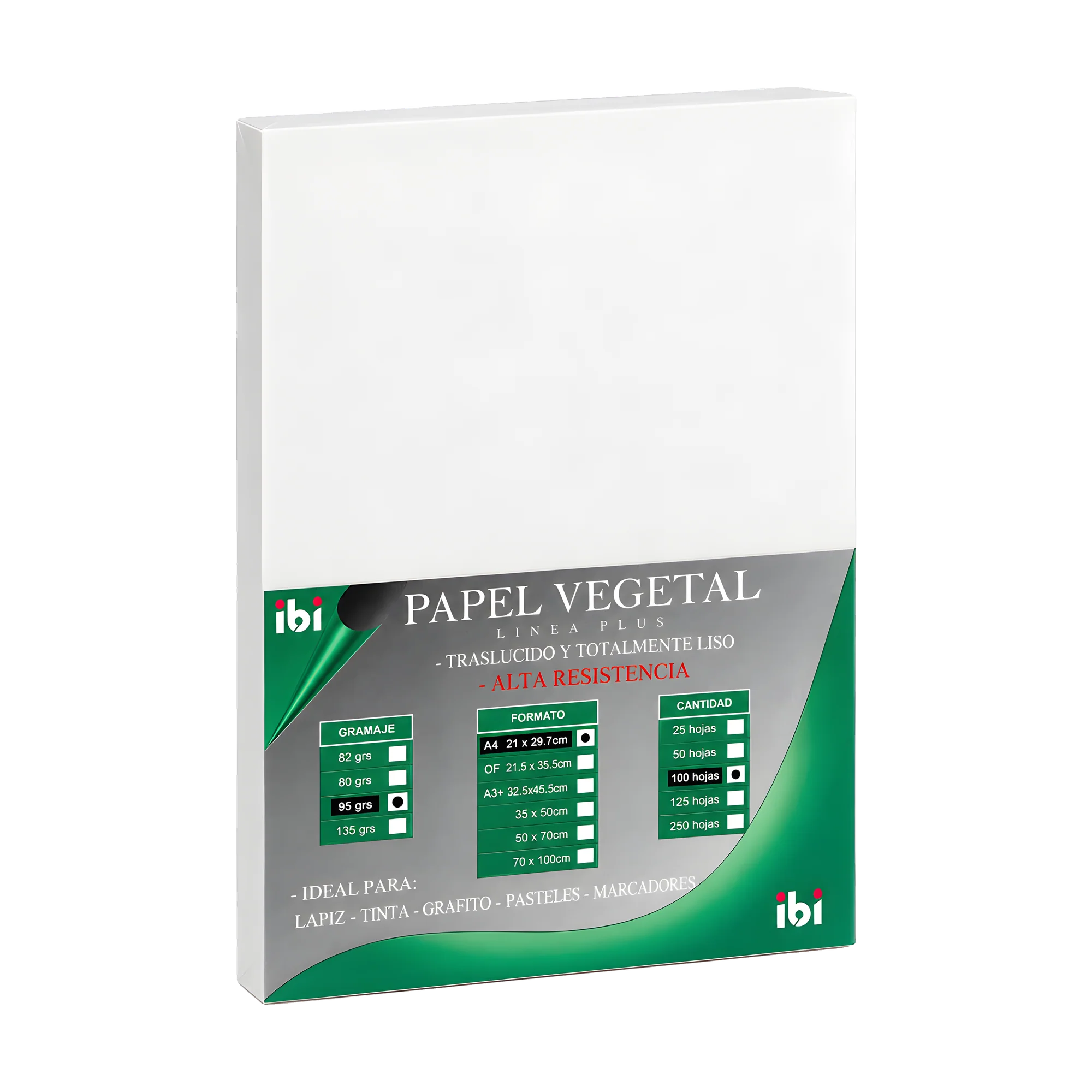 Papel Vegetal Ibi A4 95 Grs X 100 Hojas