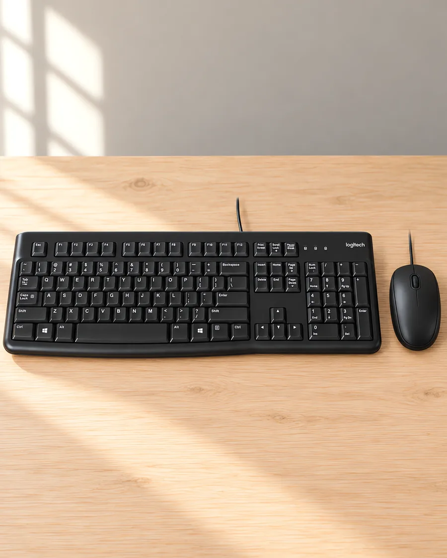 Teclado y mouse Logitech con cable