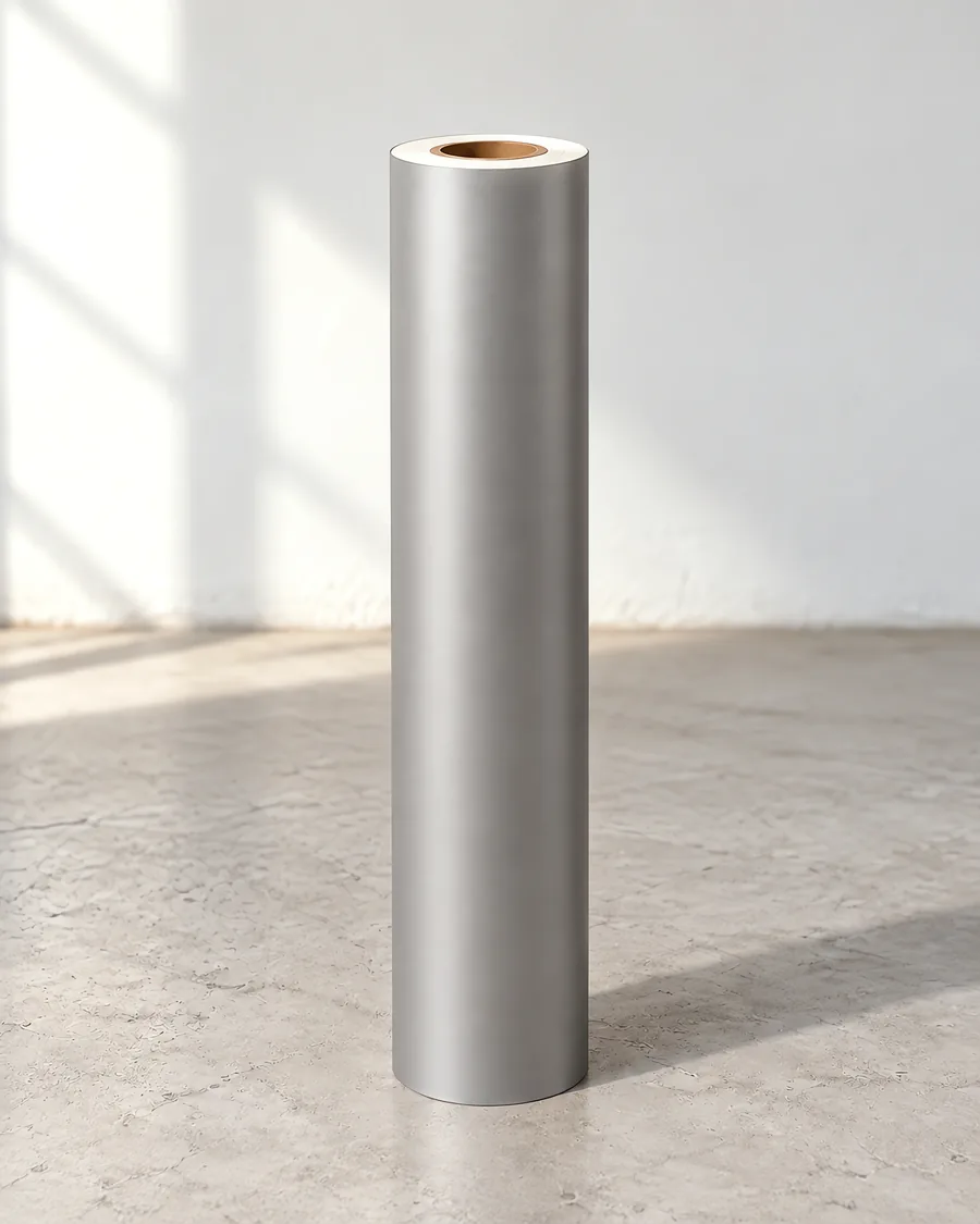 Rollo de vinilo esmerilado gris de 152 cm