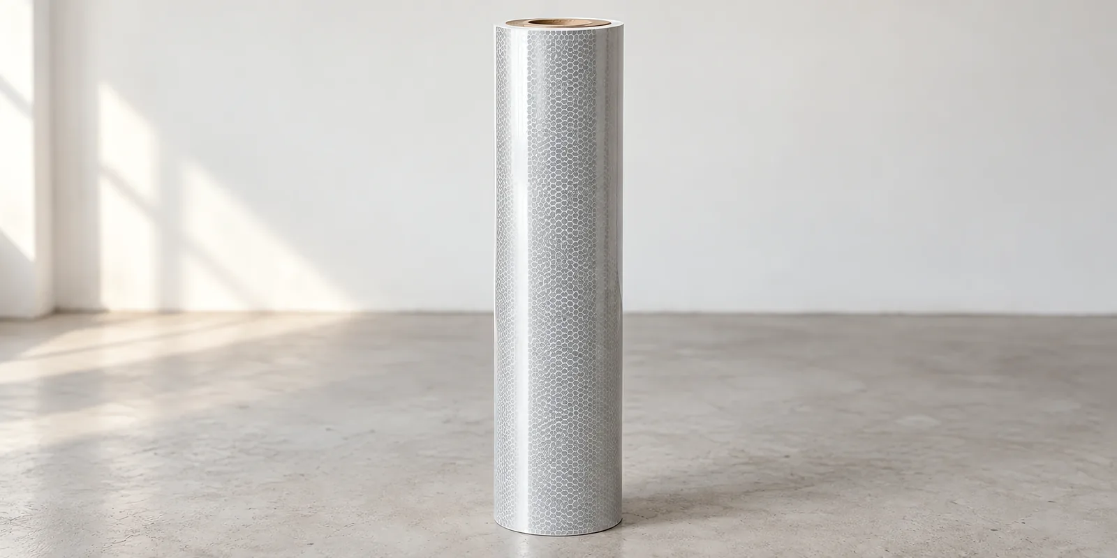 Rollo de vinilo reflectivo blanco de 124 cm