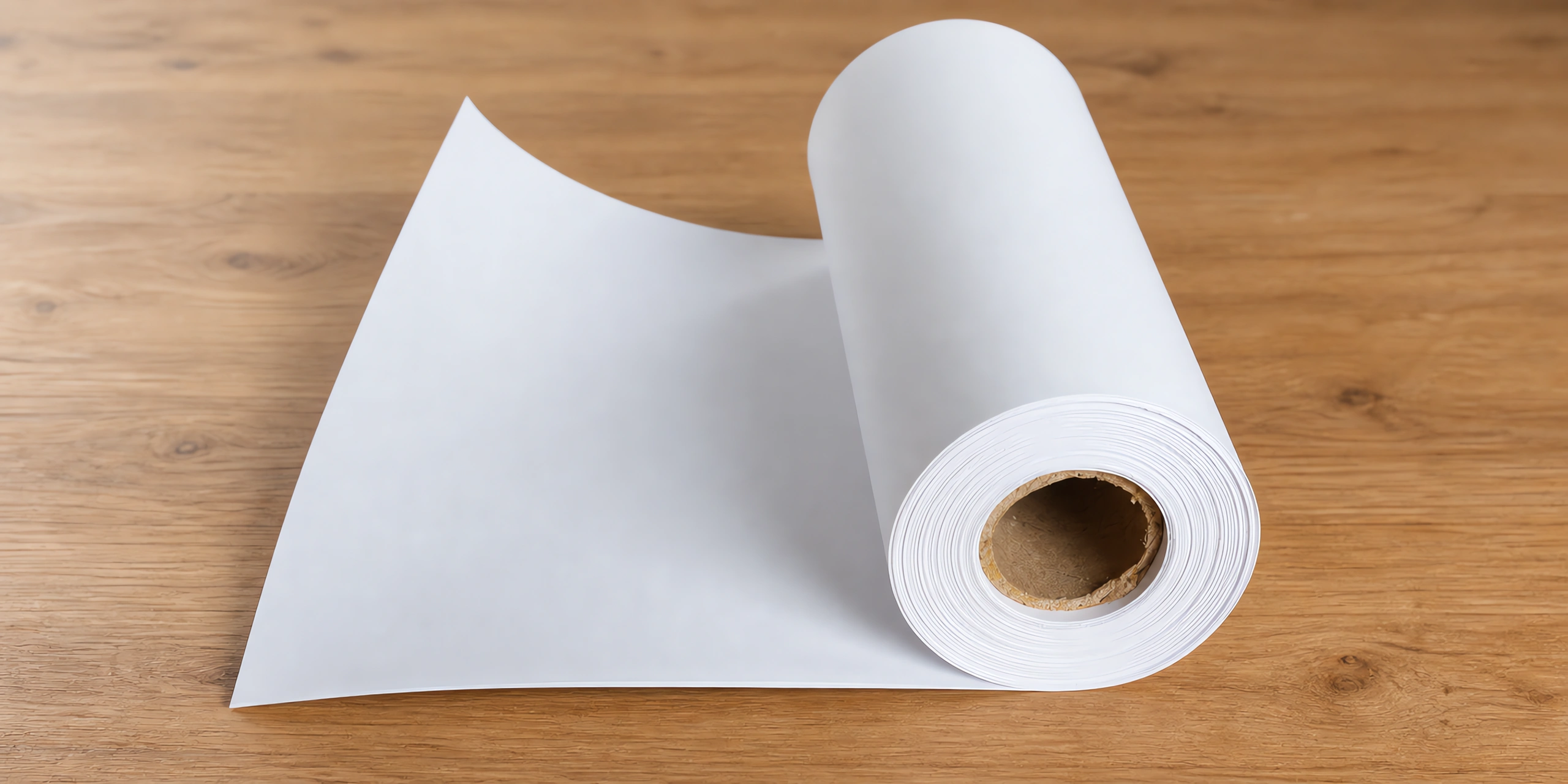 Rollo de papel para sublimar {COLOR}, sobre la mesa de trabajo