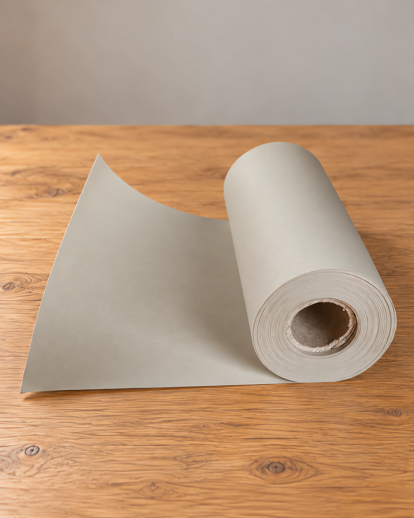 Rollo de papel para sublimar {COLOR}, sobre la mesa de trabajo
