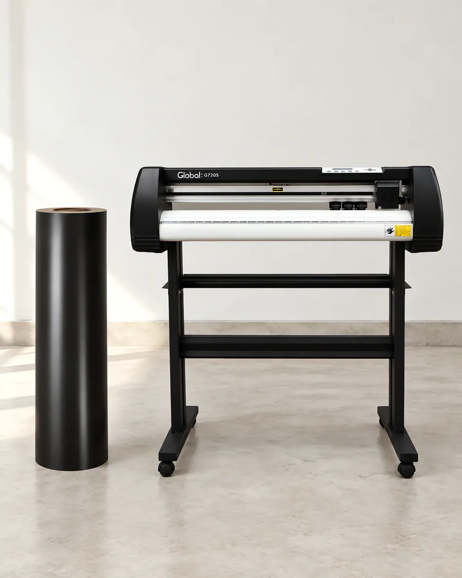 Vinilo de corte negro mate de 61 cm